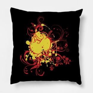 Heart Splatter With Swirling Plants Pillow