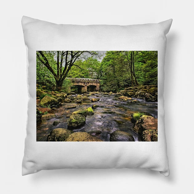 Shaugh Bridge & River Plym Pillow by galpinimages