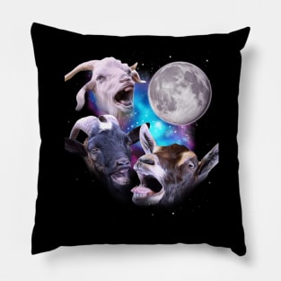Three Goats Howl at the Moon Pillow