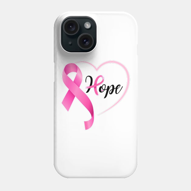 Cancer Awareness Pink Hope Ribbon - Breast Cancer Ribbon Phone Case by MyVictory