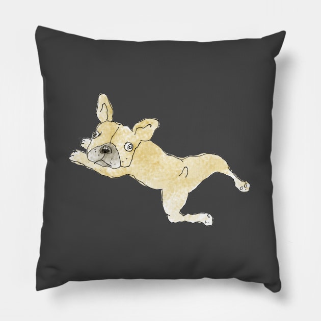 Frenchie Pillow by vectormutt