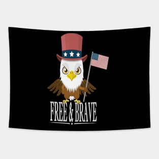 American Eagle USA Flag Land Of The Free And Brave Tapestry