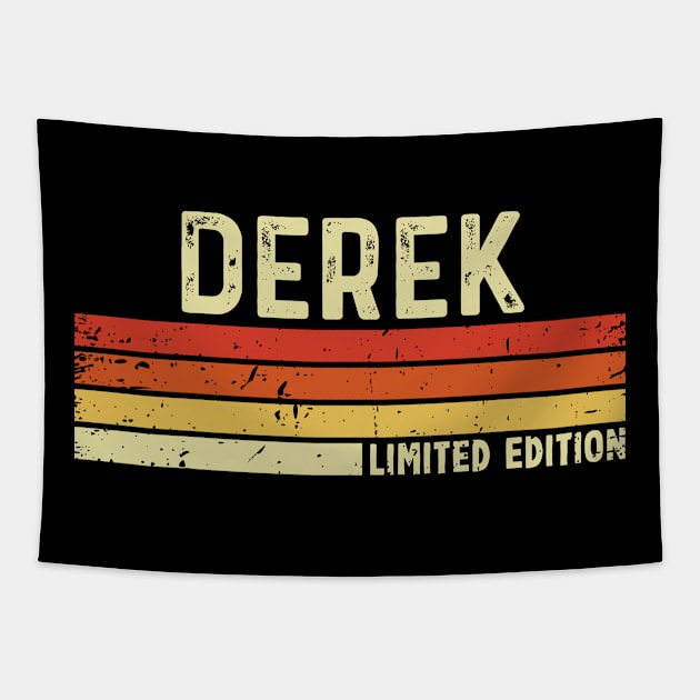 Derek First Name Vintage Retro Gift For Derek Tapestry by CoolDesignsDz