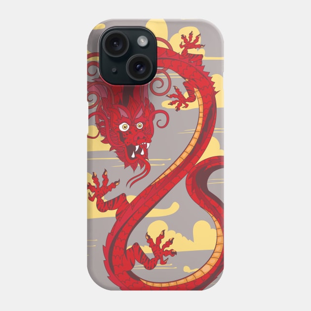 Traditional China red Dragon Phone Case by nickemporium1