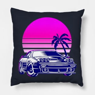 Vaporwave car Pillow