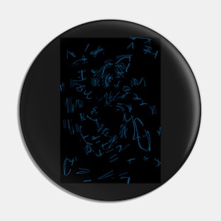 Blue On Black Abstraction Glyphs Pin