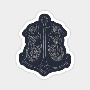 Anchor Mermaids (On Dark) Magnet