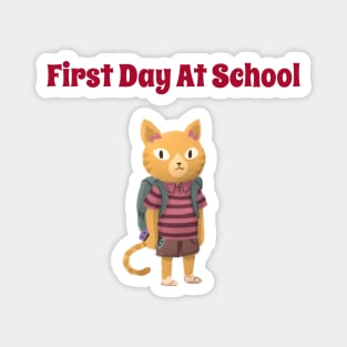 First Day at School Kitty Magnet