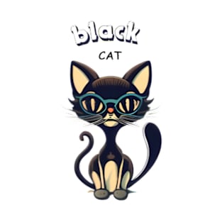 Cartoon of a black cat T-Shirt