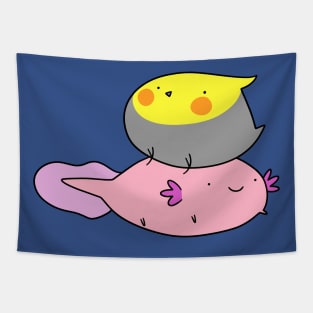 Cockatiel and Axolotl Tapestry