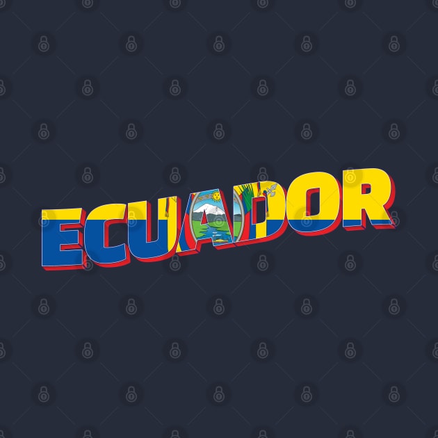 Ecuador Vintage style retro souvenir by DesignerPropo