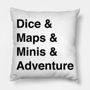 Dice & Maps & Minis & Adventure Pillow