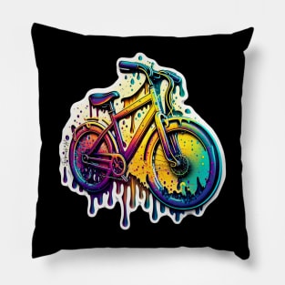 Melting Colorful Bicycle #1 Pillow