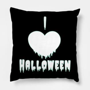 I Heart Halloween drip pastel goth kawaii love white font Pillow