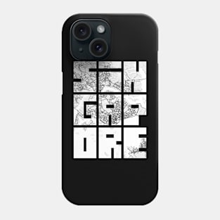 Singapore City Map Typography - Light Phone Case