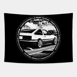 TOYOTA COROLLA AE86 TRUENO Black 'N White 4 (Black Version) Tapestry