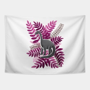 Dinosaur & Leaves - Pink Tapestry