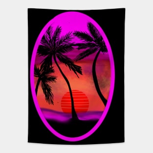 Sunset in the beach Tapestry