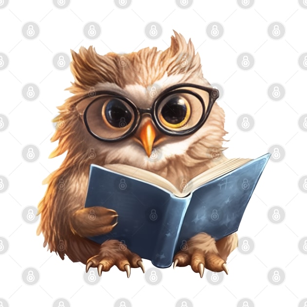 Owl with Book by Chromatic Fusion Studio