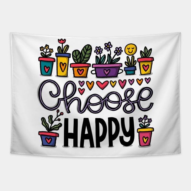 Choose happy Tapestry by Utopia Shop