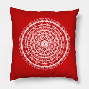 Eccentric White Mandala Pattern Design Pillow