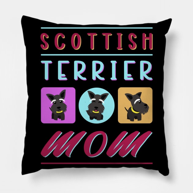 Scottish Terrier Mom | Dog Owner Scottish Terriers Pillow by Streetwear KKS