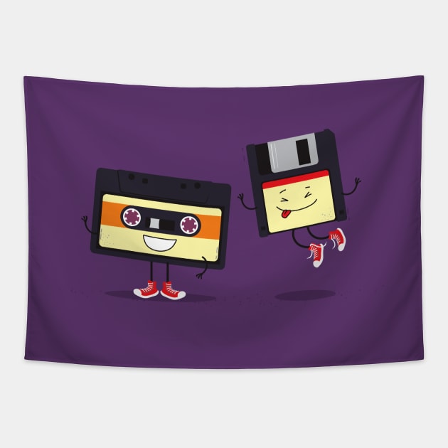 Floppy disk and cassette tape Tapestry by hyperactive