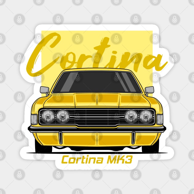 Front Yellow Cortina MK3 Classic Magnet by GoldenTuners