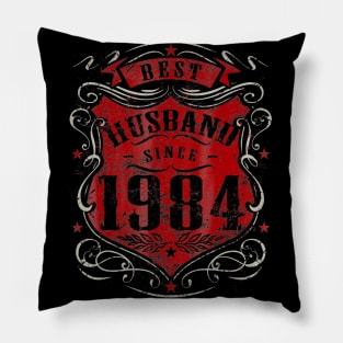 35th Wedding Anniversary Gift 35 yrs Best Husband Since 1984 Pillow