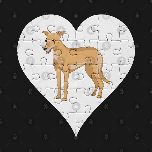 Greyhound Heart Jigsaw Pieces Design - Gift for Greyhound Lovers by HarrietsDogGifts