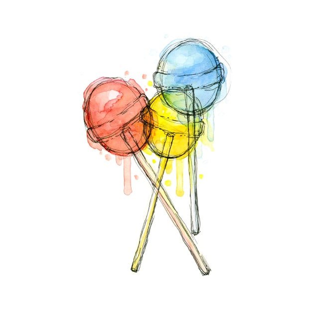 Lollipops Watercolor by Olechka