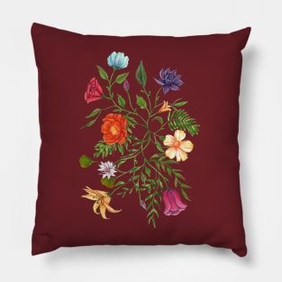 Flowers and leaves vine Pillow