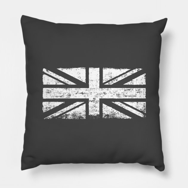 White grunge union jack Pillow by StefanAlfonso