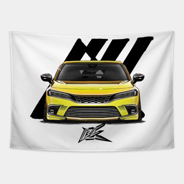 civic fe yellow Tapestry by naquash