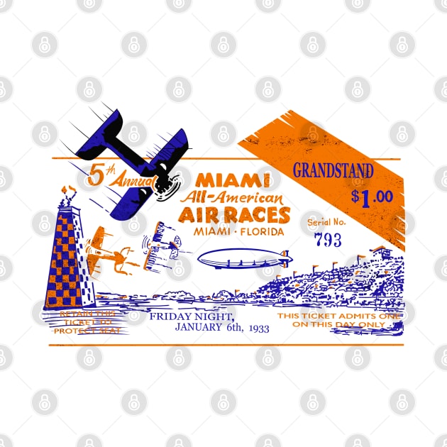 Historic 1933 Miami Air Races Ticket by MotorManiac