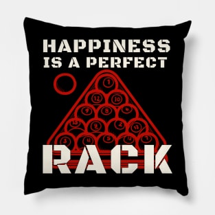 Happiness Is A Perfect Rack Billiards Pillow