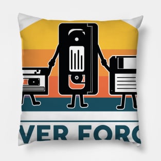 Vhs cassette Floppy disk nerd geek Retro gift Pillow