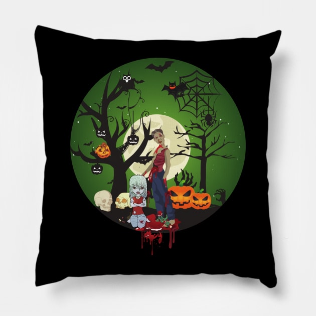 halloween night party Pillow by Serotonin