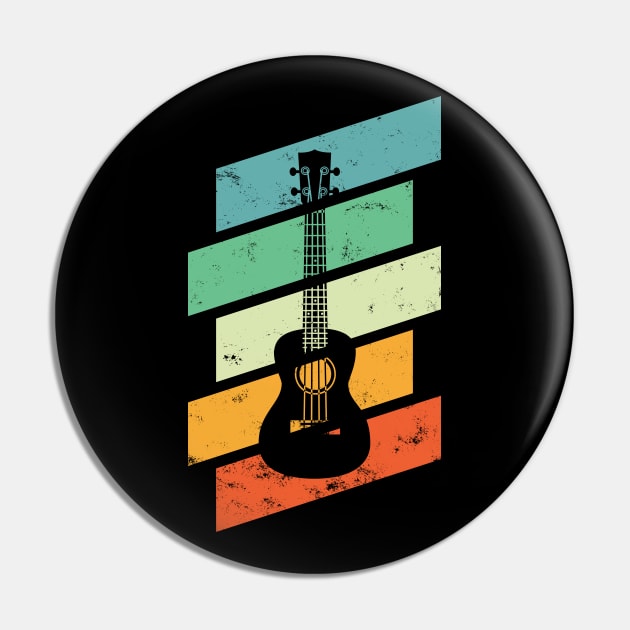 Vintage Style Ukulele Retro Colors Pin by nightsworthy