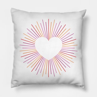 Lesbian Pride Radial Heart Pillow