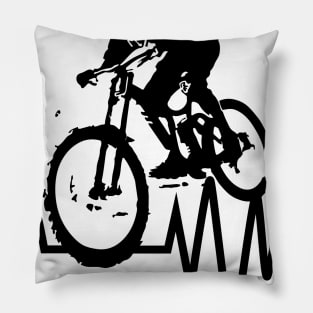 Bicycle Downhill Tshirt Pillow