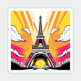 Eiffel Tower Sunset Light Magnet