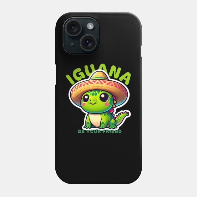 Iguana Be Your Friend Phone Case by Abystoic