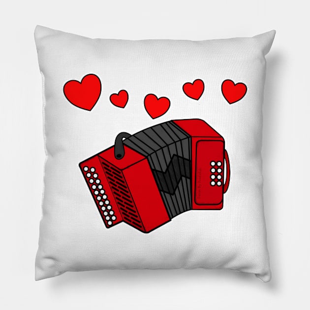 Valentines Accordion Accordionist Wedding Musician Pillow by doodlerob