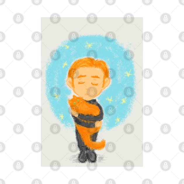 Little Hux with his cat by RekaFodor