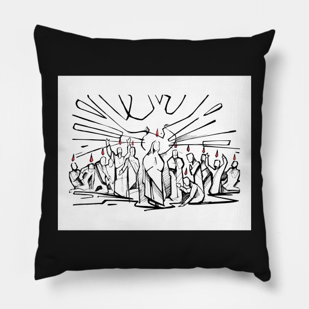 Pentecost illustration Pillow by bernardojbp