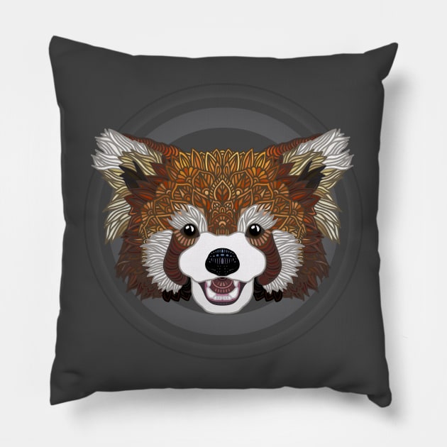 Red Panda Bear Pillow by ArtLovePassion