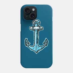 Blue anchor, sailor tattoo sketch style Phone Case