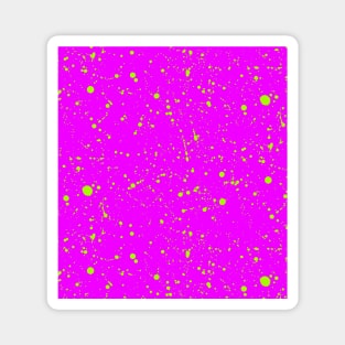 Neon Yellow Spray Splatter On Hotpink Magnet