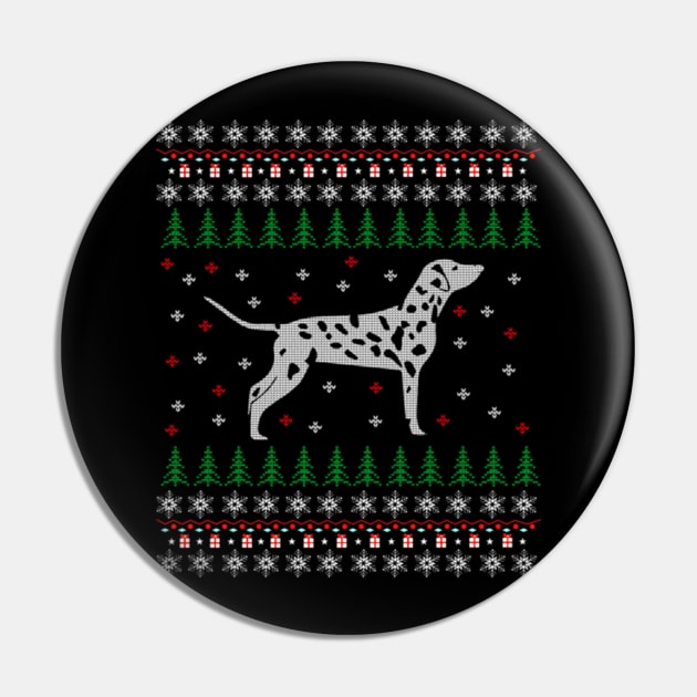 Dalmatian Ugly Christmas Sweater Gift Pin by uglygiftideas